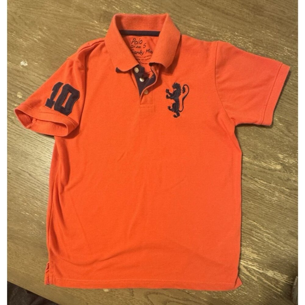 Polo Franky Max Shirt Small Red Embroidered Large Logo Navy Number 10 Preppy